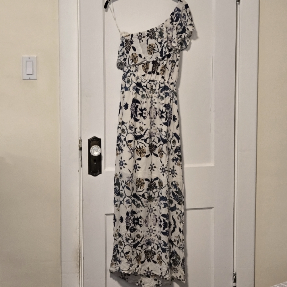 One Shoulder Floral Maxi Dress